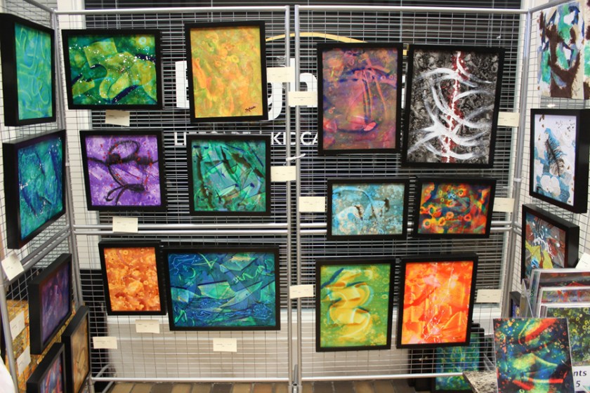 Stephanie H. Inside booth arrangement - Irish Fest Art Fair