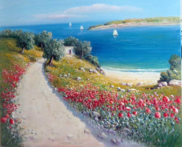 Antonio Anelli  OK   23_Strada che porta al mare_50x70