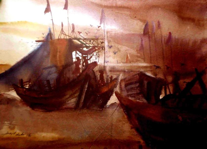 Satyajit Chanda 23 Title- River SideMedium- Water Colour on Paper Size-30x20 (2)